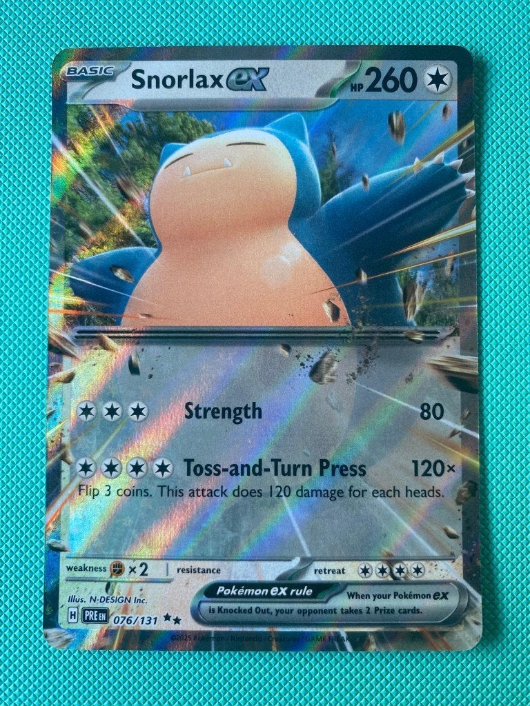 Snorlax EX 076/131 PRE, Ophalen of Verzenden, Nieuw, Losse kaart, Foil