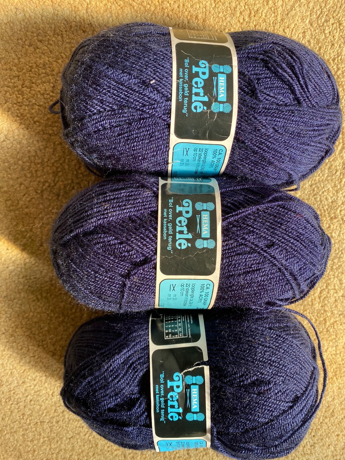 Hema acryl, donkerblauw, 3 stuks, Ophalen of Verzenden, Nieuw, Breien of Haken, Wol of Garen