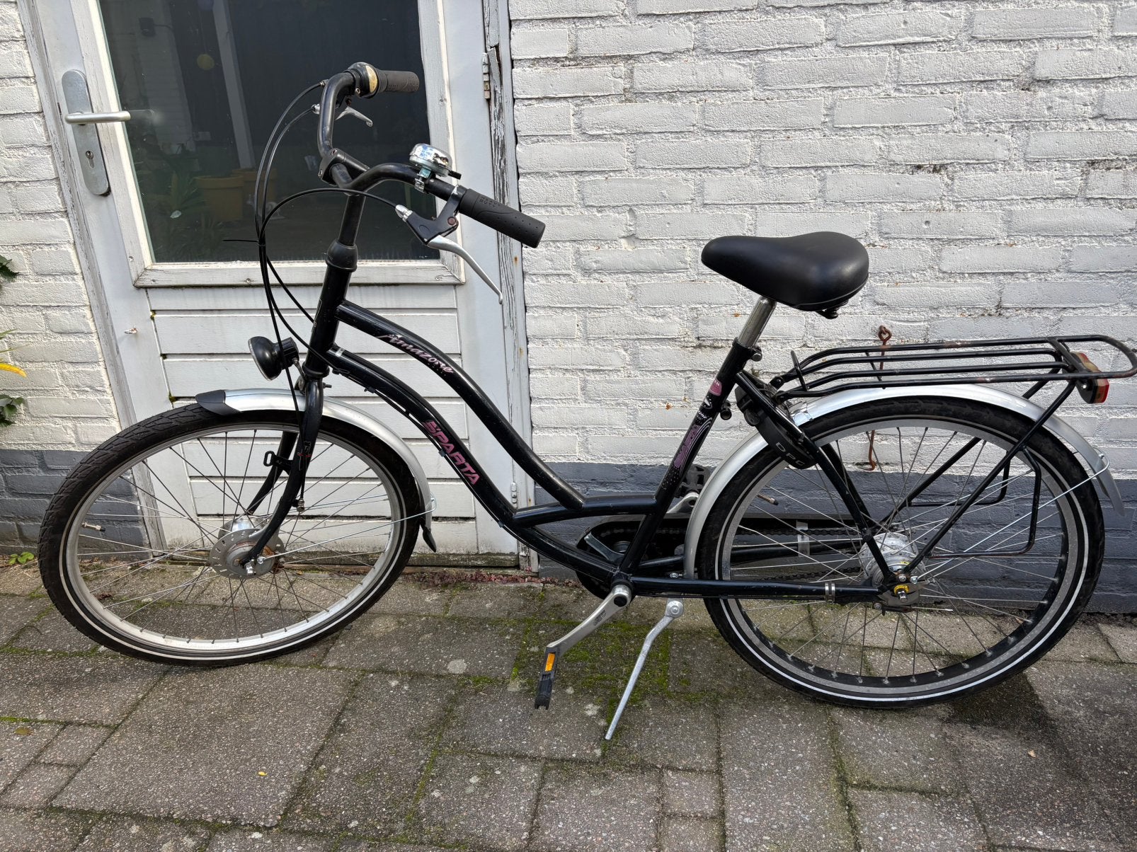 Zwarte Sparta Amazone damesfiets 50cm, Ophalen, Sparta, Gebruikt, (Extra) lage instap