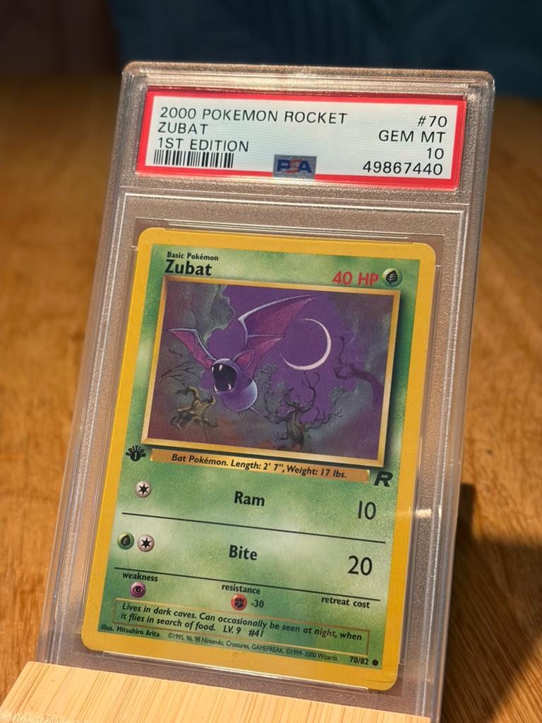 Zubat 1st edition PSA 10 Team Rocket, Ophalen of Verzenden, Zo goed als nieuw
