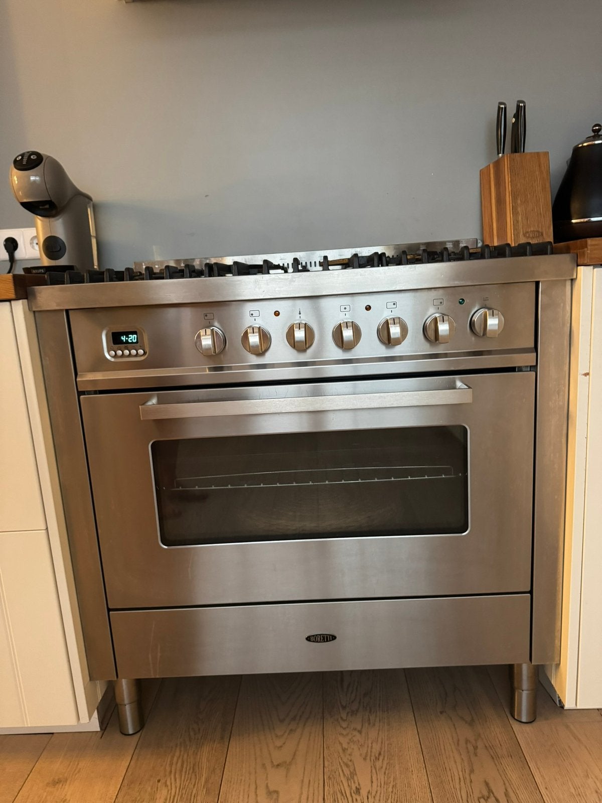 Boretti fornuis 5 pits, Witgoed en Apparatuur, Fornuizen, Ophalen, Gebruikt, 60 cm of meer, Gas