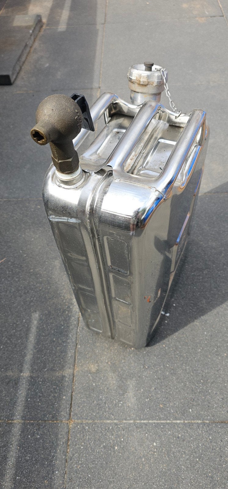 Roestvrijstalen Jerrycan 20L met kraan, Ophalen of Verzenden, Gebruikt