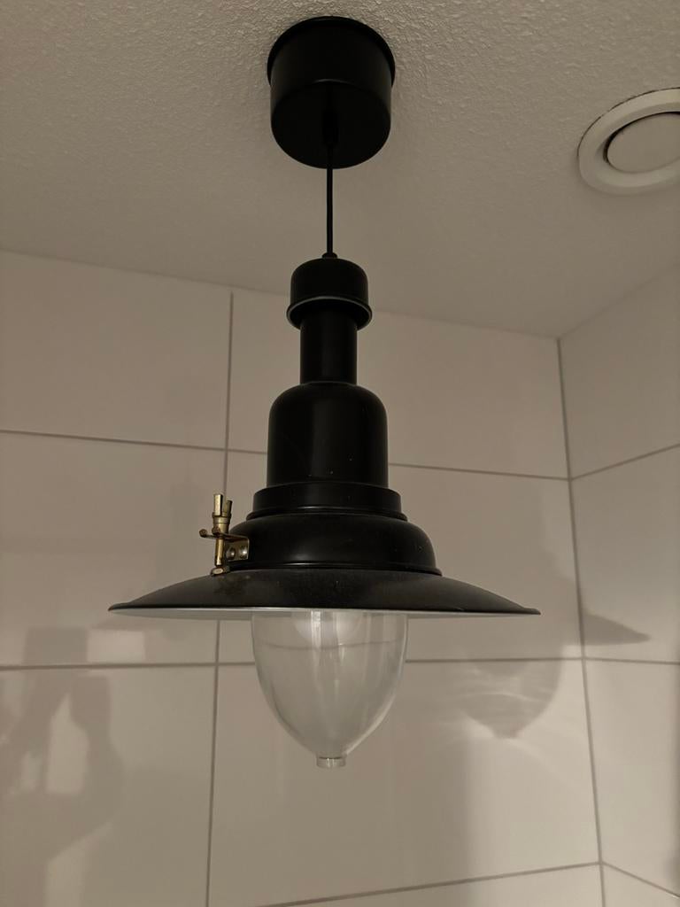 Ikea Scheepslamp Zwart - Stoere Plafondlamp, Huis en Inrichting, Lampen | Hanglampen, Ophalen, Zo goed als nieuw, Metaal, Minder dan 50 cm