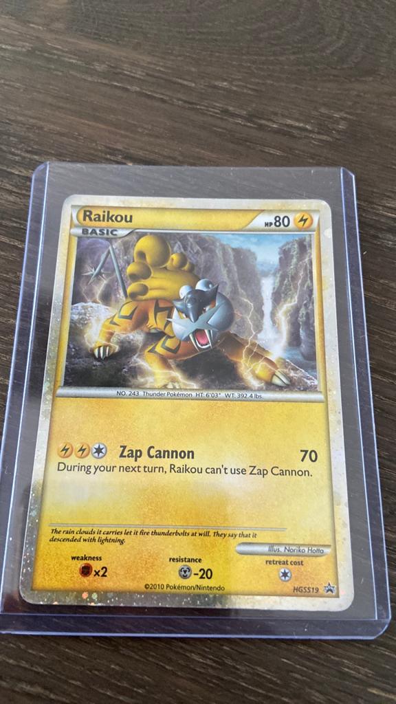 Raikou zeldzame kaart in goede staat, Ophalen of Verzenden, Zo goed als nieuw, Losse kaart, Foil