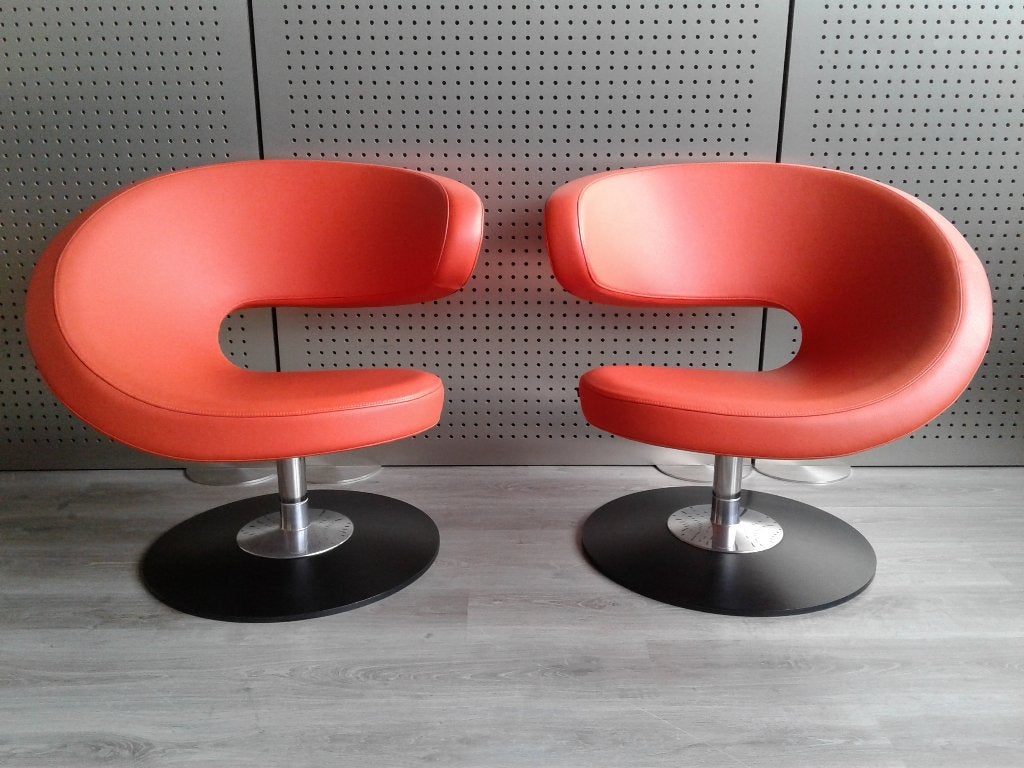 Set 2x Variér (Stokke) Peel Club (Oranje Leder), Prachtig!