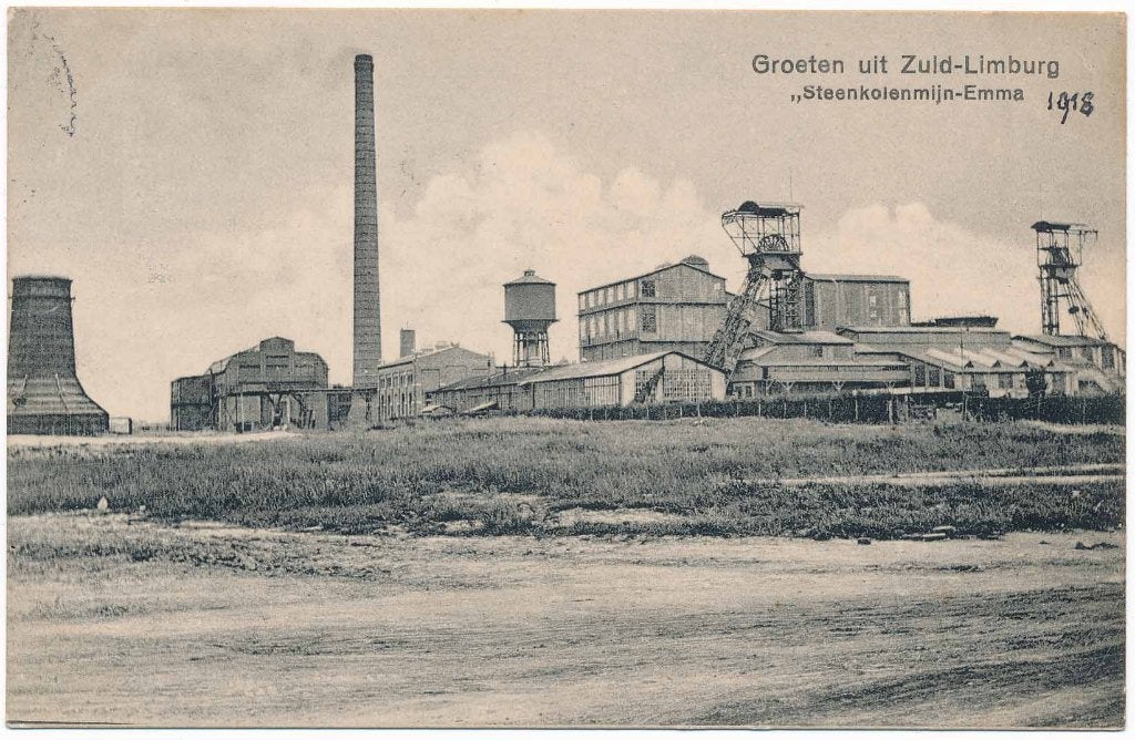 Unieke ansichtkaart Staatsmijn Emma 1917, Verzenden, Voor 1920, Gelopen, Limburg
