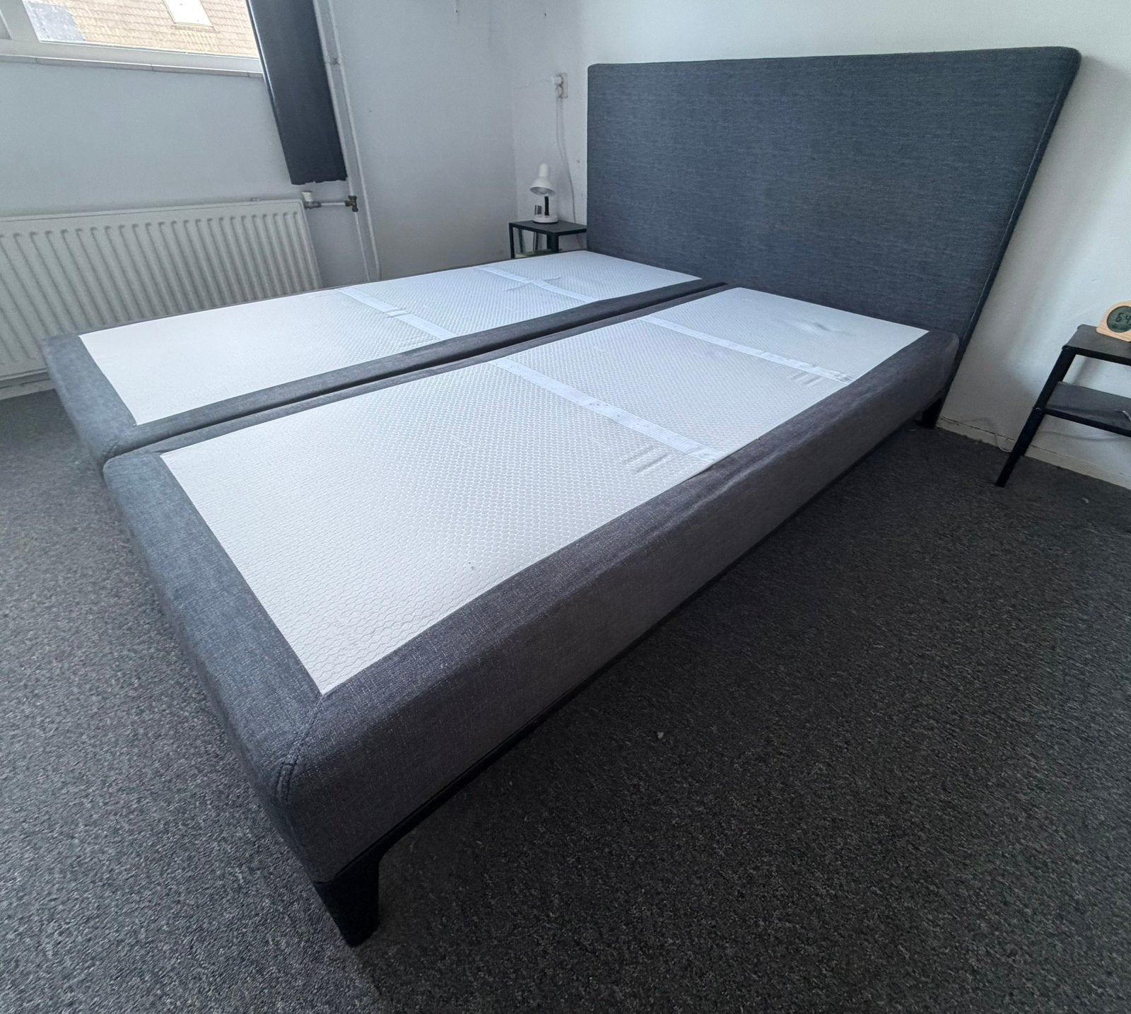 Auping Criade Boxspring Vlak met hoofdbord 180 x 210, Ophalen, Gebruikt, 210 cm, Tweepersoons