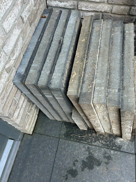 9 Tegels 60x60x6 - Anthraciet, Ophalen, Gebruikt, Minder dan 5 m², Beton