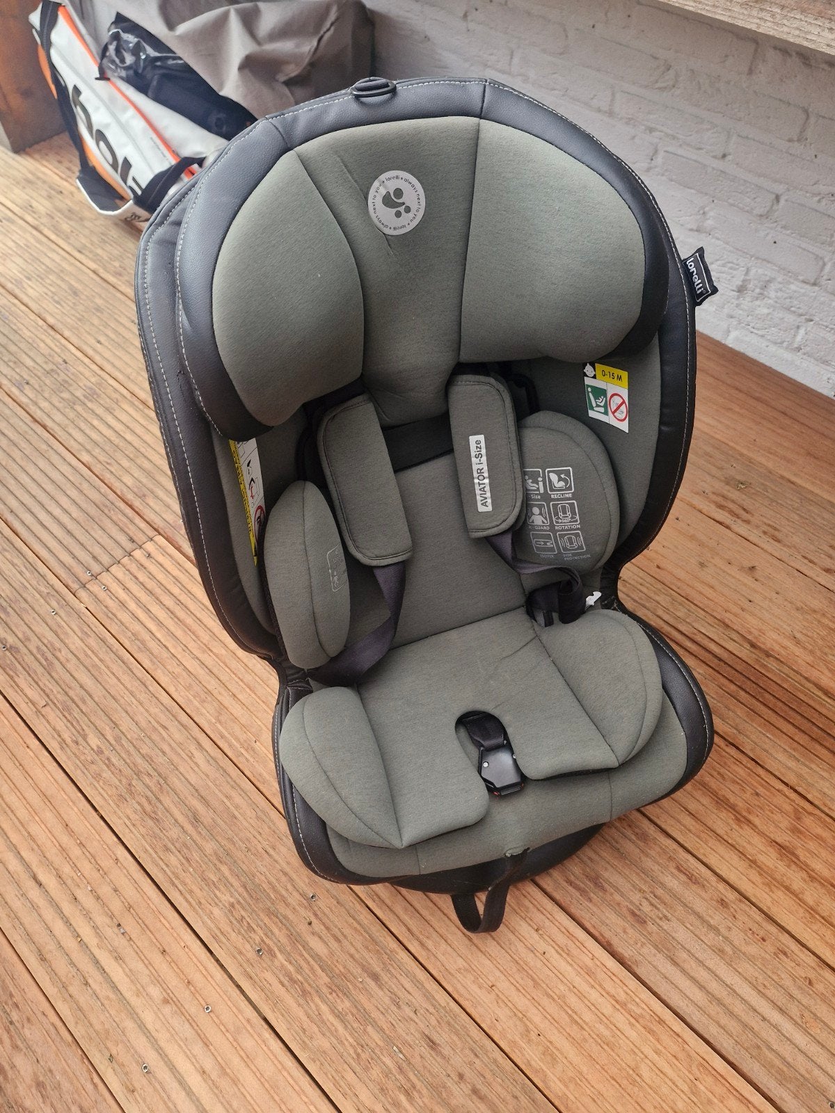 Lorelli Aviator autostoel - Zwart/groen, Overige merken, Ophalen of Verzenden, Zo goed als nieuw, Verstelbare rugleuning