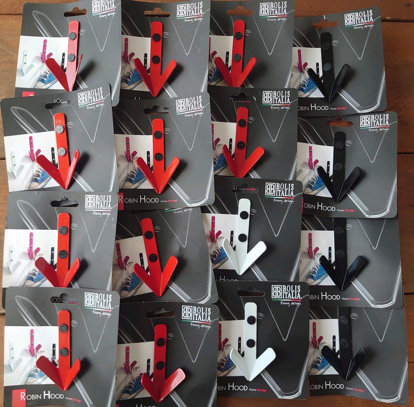 Bolis Italia Robin Hood wandhaak, kapstok (16 stuks)., Wandhaken, Nieuw, Ophalen of Verzenden, Minder dan 100 cm