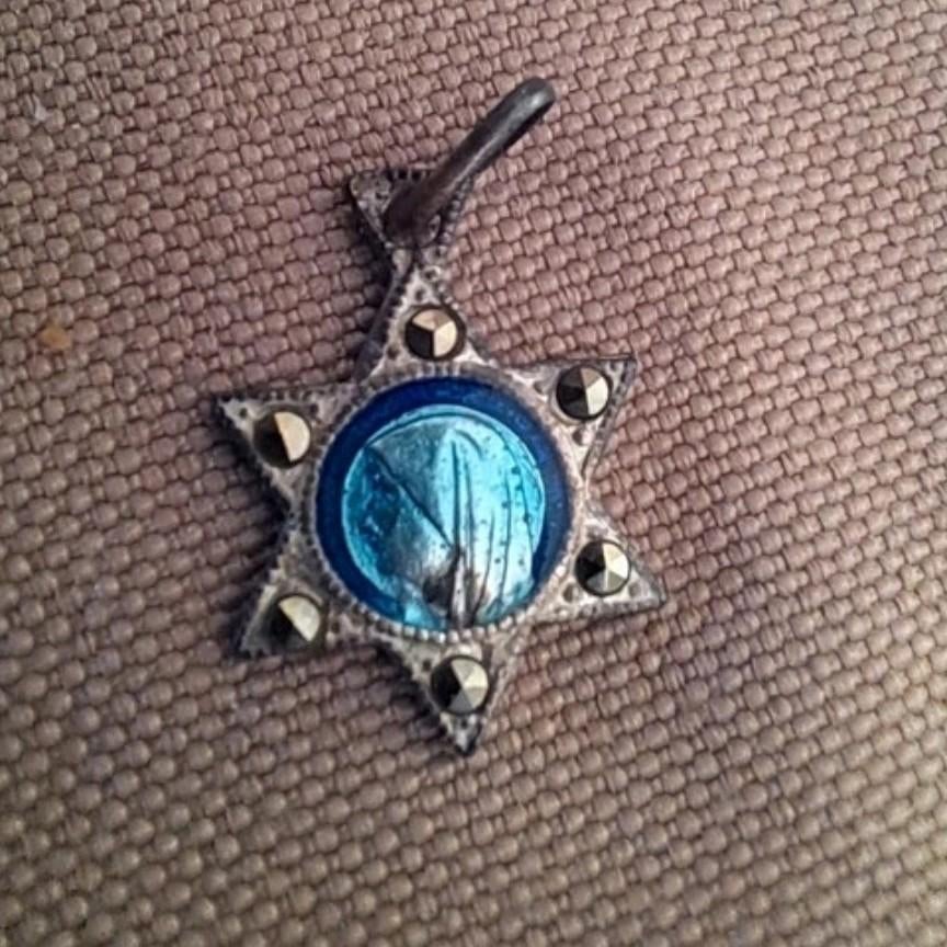 Vintage Davidster Hanger met Blauw Detail, Overige materialen, Gebruikt, Blauw, Ophalen of Verzenden