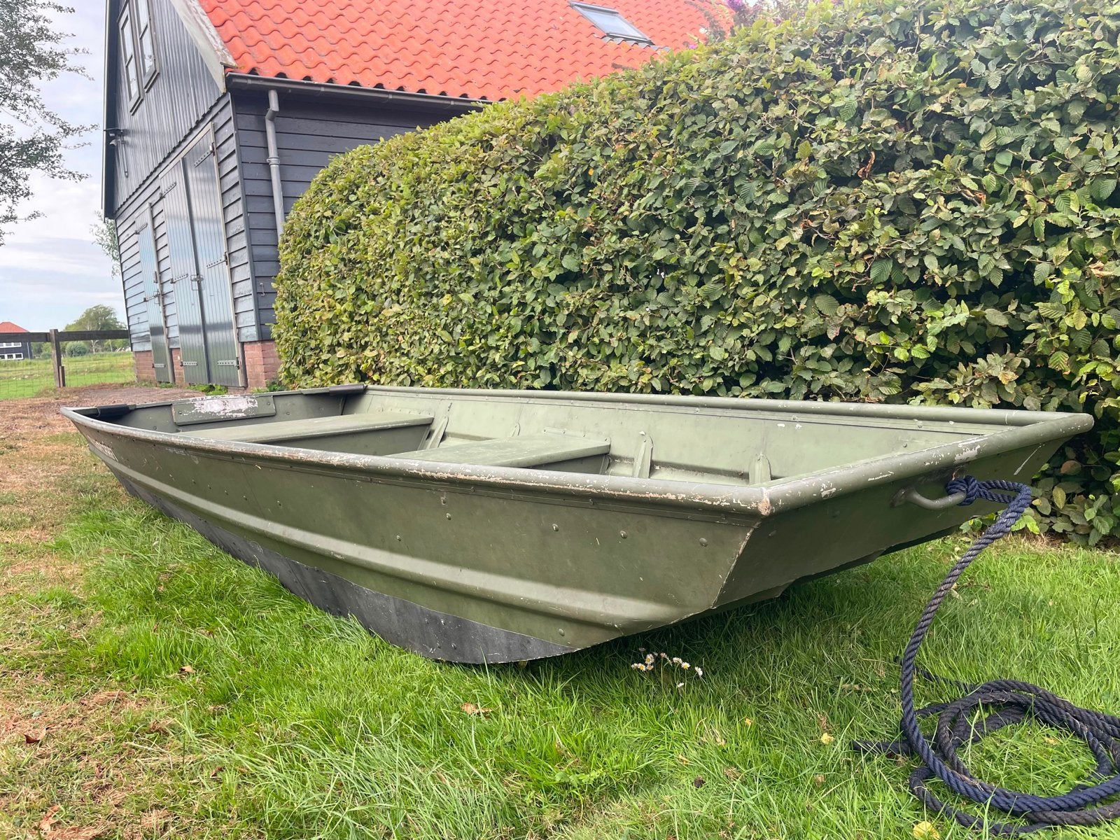 Alumacraft platbodem met Mercury 6pk buitenboordmotor, Overige merken, Gebruikt, Buitenboordmotor, Aluminium