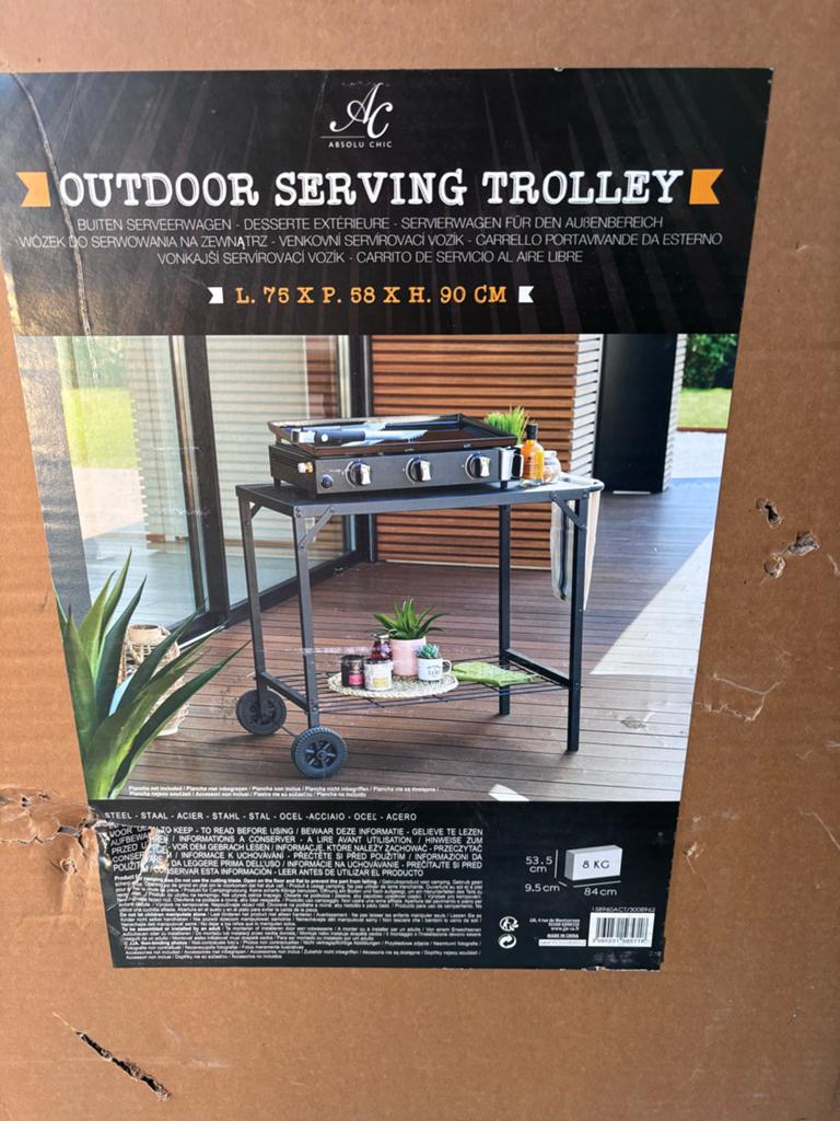 Absolu Chic Outdoor Serveer Trolley Zwart - Nieuw, Ophalen of Verzenden, Nieuw