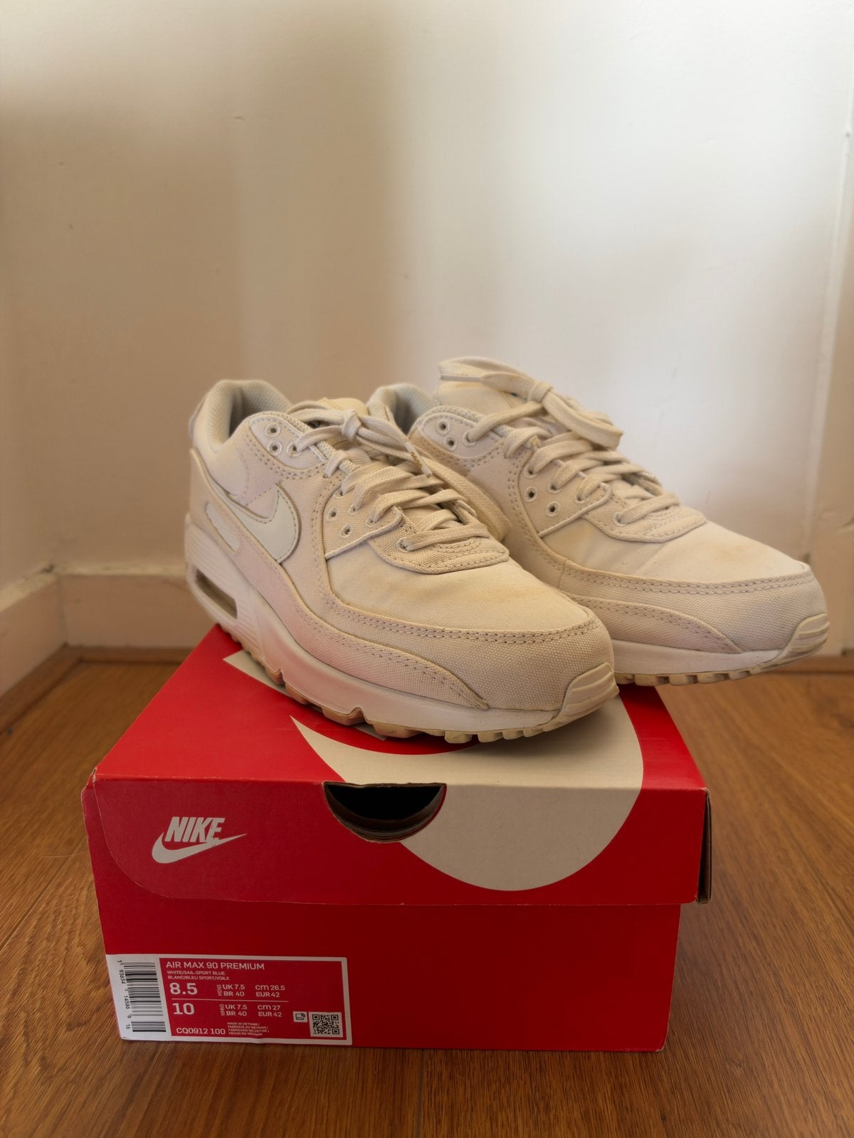 Nike Air Max 90 City Pack 'Paris', Ophalen, Wit, Sneakers of Gympen, Zo goed als nieuw