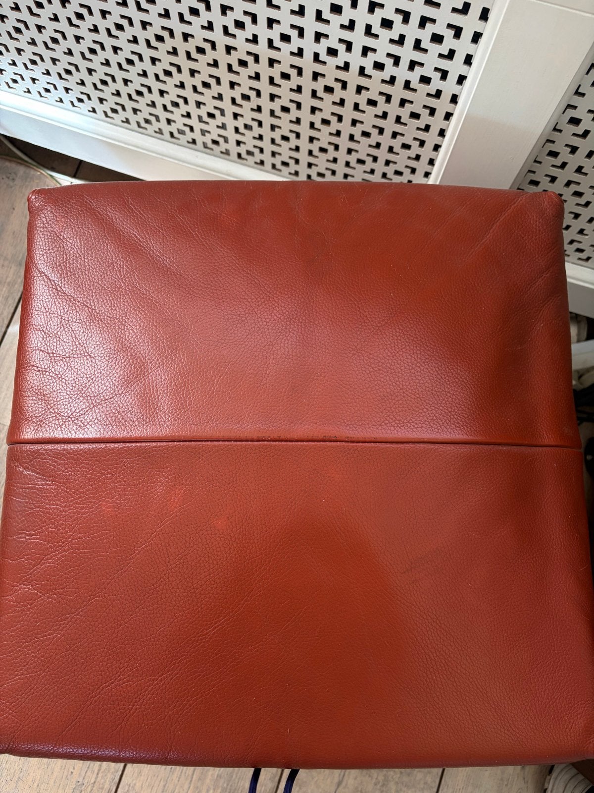 Hocker Montis Charly leer roodbruin., Ophalen, Gebruikt, Vierkant, Leer