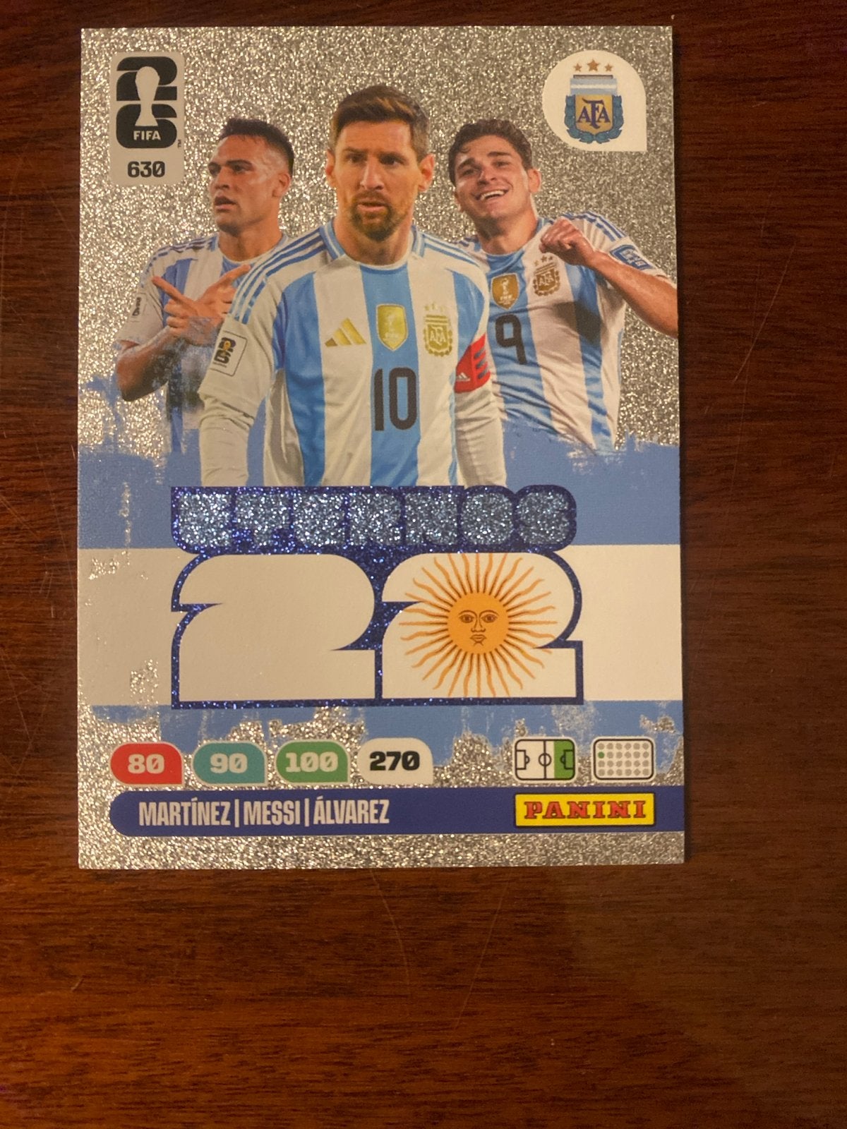 Zeldzame Panini FIFA WK 2026 Martínez Messi Álvarez kaart, Ophalen of Verzenden, Nieuw, Buitenlandse clubs, Spelerskaart