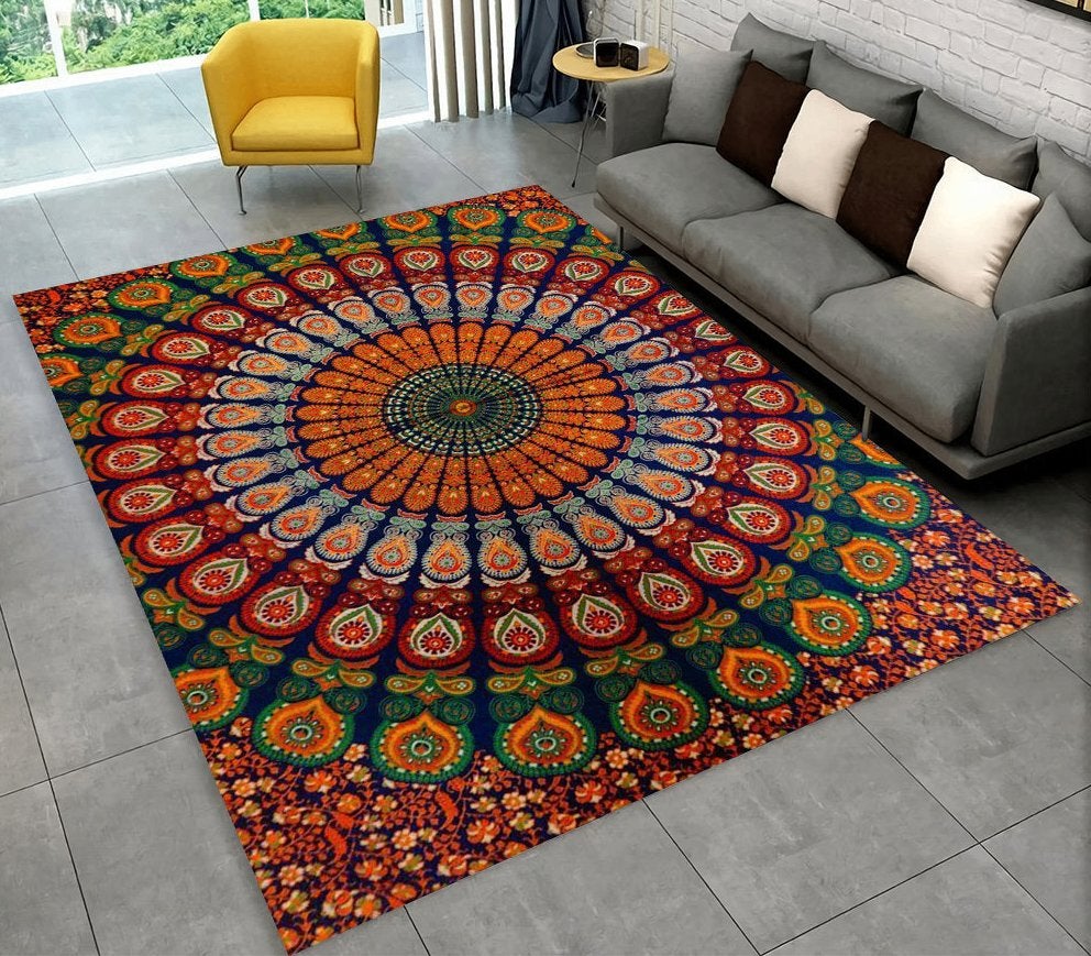 Bohemian Rechthoekig Vloerkleed 5 Mandala India Tapijt Mat, Huis en Inrichting, Verzenden, 50 tot 100 cm, Rechthoekig, Nieuw