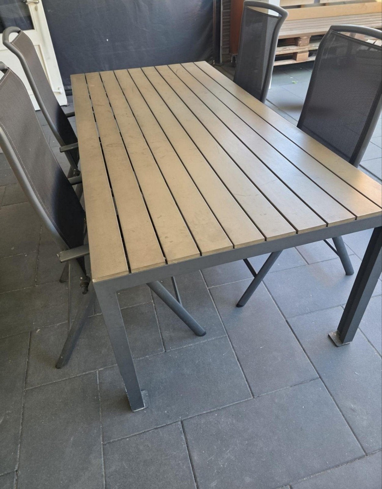 Cerreto Tuintafel - Antraciet Aluminium & Teakhout, Tuin en Terras, Ophalen