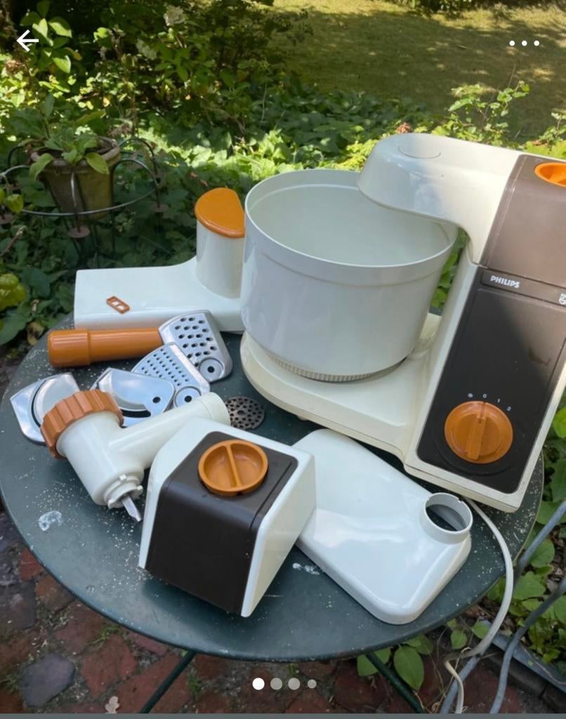Vintage Philips Keukenmachine - Werkt nog goed, Ophalen of Verzenden, Gebruikt, 3 snelheden of meer