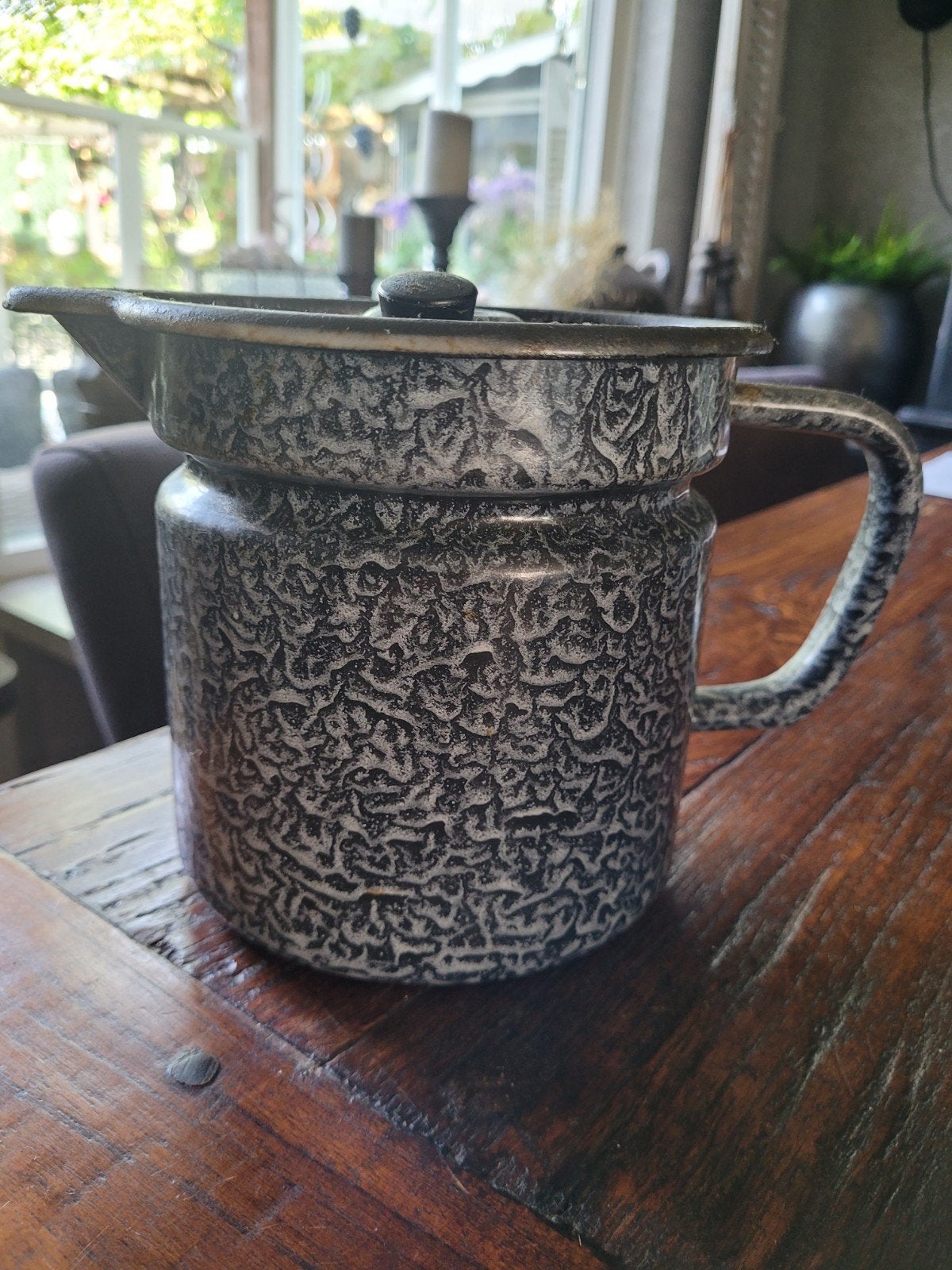 vintage melkkoker geëmailleerd, Antiek en Kunst, Ophalen