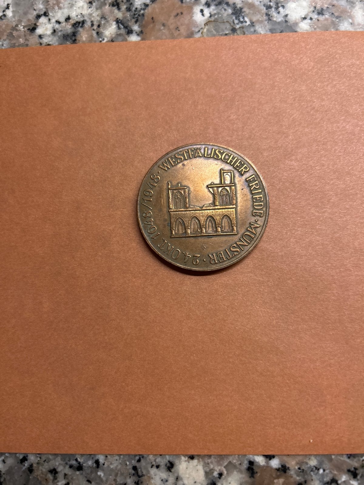 Historische penning Vrede van Westfalen Münster 1648, Postzegels en Munten, Ophalen of Verzenden, Brons, Buitenland