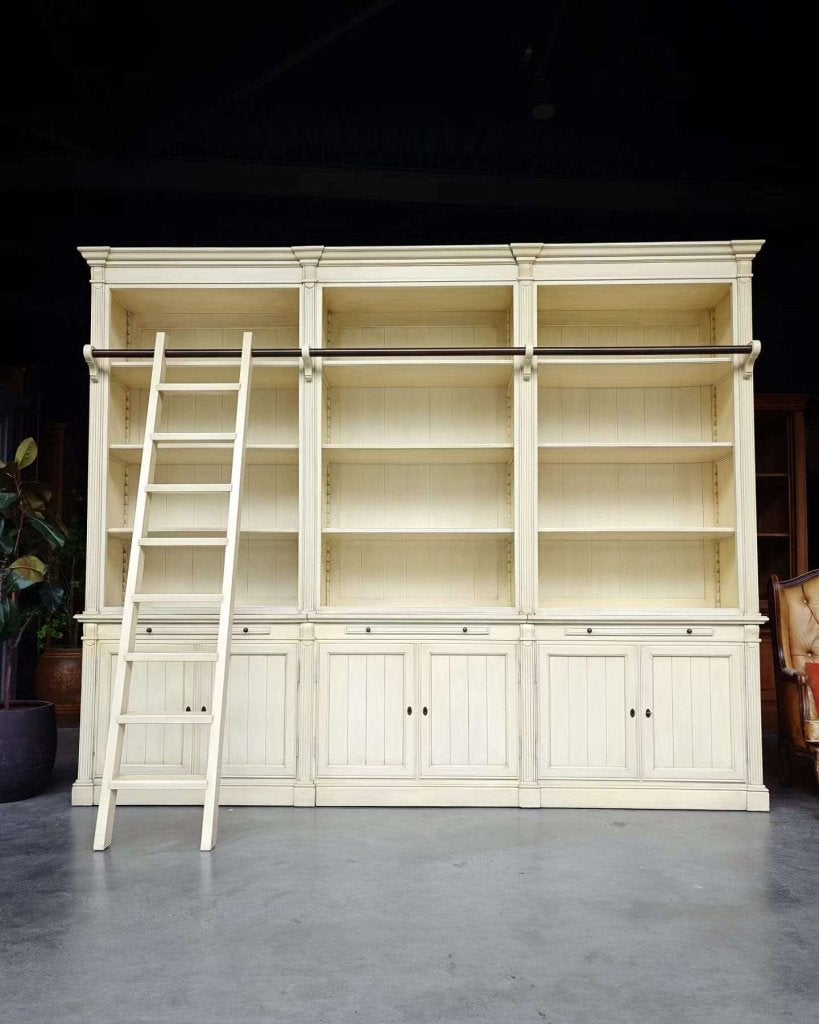 Prachtige bibliotheekkast | Boekenkast met ladder #0890, Huis en Inrichting, Metaal, Gebruikt, Met deur(en), -