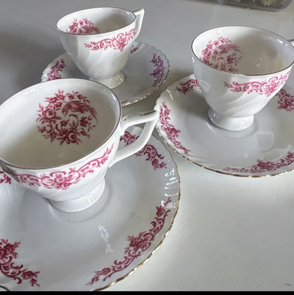3x Vintage Royal Tettau kop en schotel, Ophalen of Verzenden
