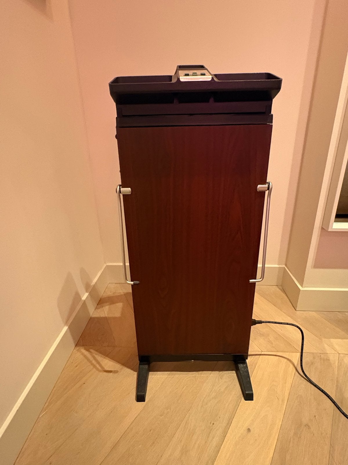 Vintage Corby of Windsor Elektronische Broekpers Donker Hout, Ophalen, Zo goed als nieuw