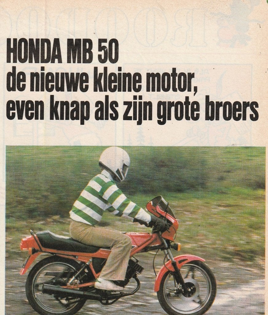 Retro reclame 1979 Honda brommer MB50 echte 50cc, Verzenden, Overige typen