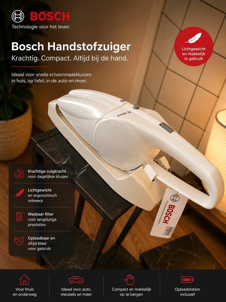 Bosch Handstofzuiger: Krachtig, Compact & Draadloos, Bosch, Kruimeldief, Nieuw, Ophalen of Verzenden
