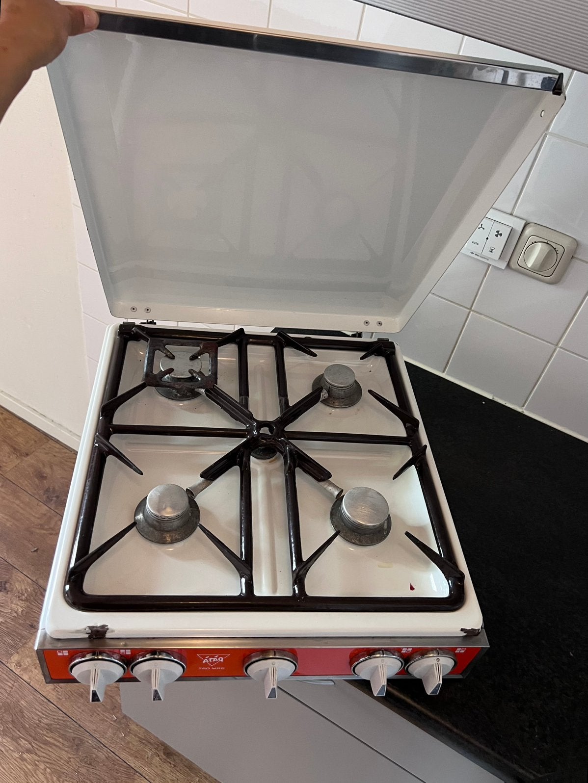 Vintage ATAG 750 MRO 5-pits Gaskookplaat – Retro Design, Ophalen, Gebruikt, Gas, Vrijstaand