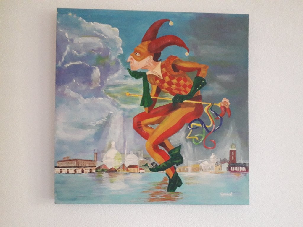 SCHITTEREND MODERN DESIGN OLIEVERFSCHILDERIJ I.Z.G.STAAT, Ophalen of Verzenden