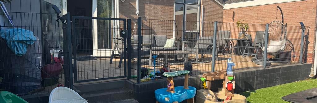 Dubbelstaafmat hekwerk met poort, Ophalen, Met poort, Gebruikt, Dubbelstaafmat hekwerk