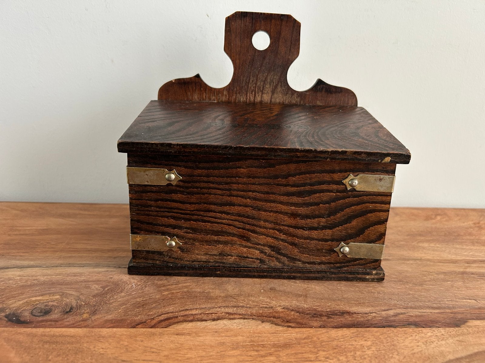 Antieke houten kruidenkastje met 'bonnen' inscriptie, Antiek en Kunst, Ophalen of Verzenden