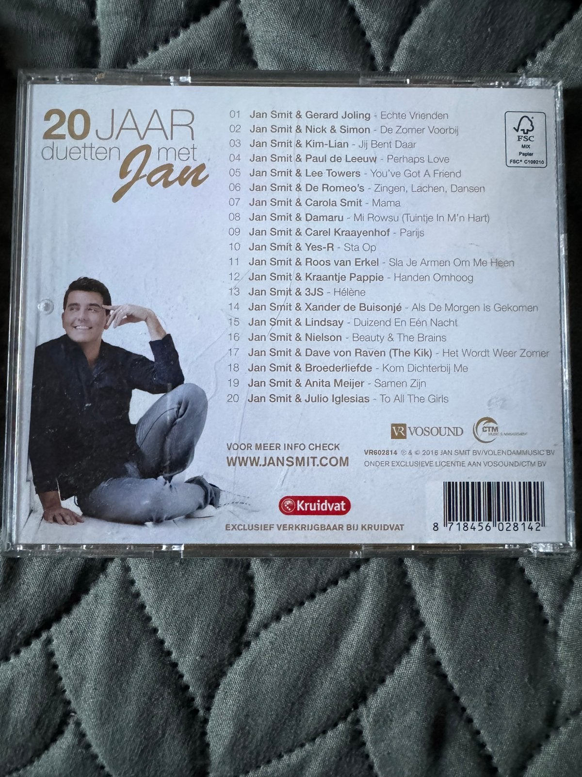 Jan Smit - 20 Jaar Duetten (CD), Cd's en Dvd's, Cd's | Nederlandstalig, Zo goed als nieuw, Levenslied of Smartlap, Ophalen of Verzenden