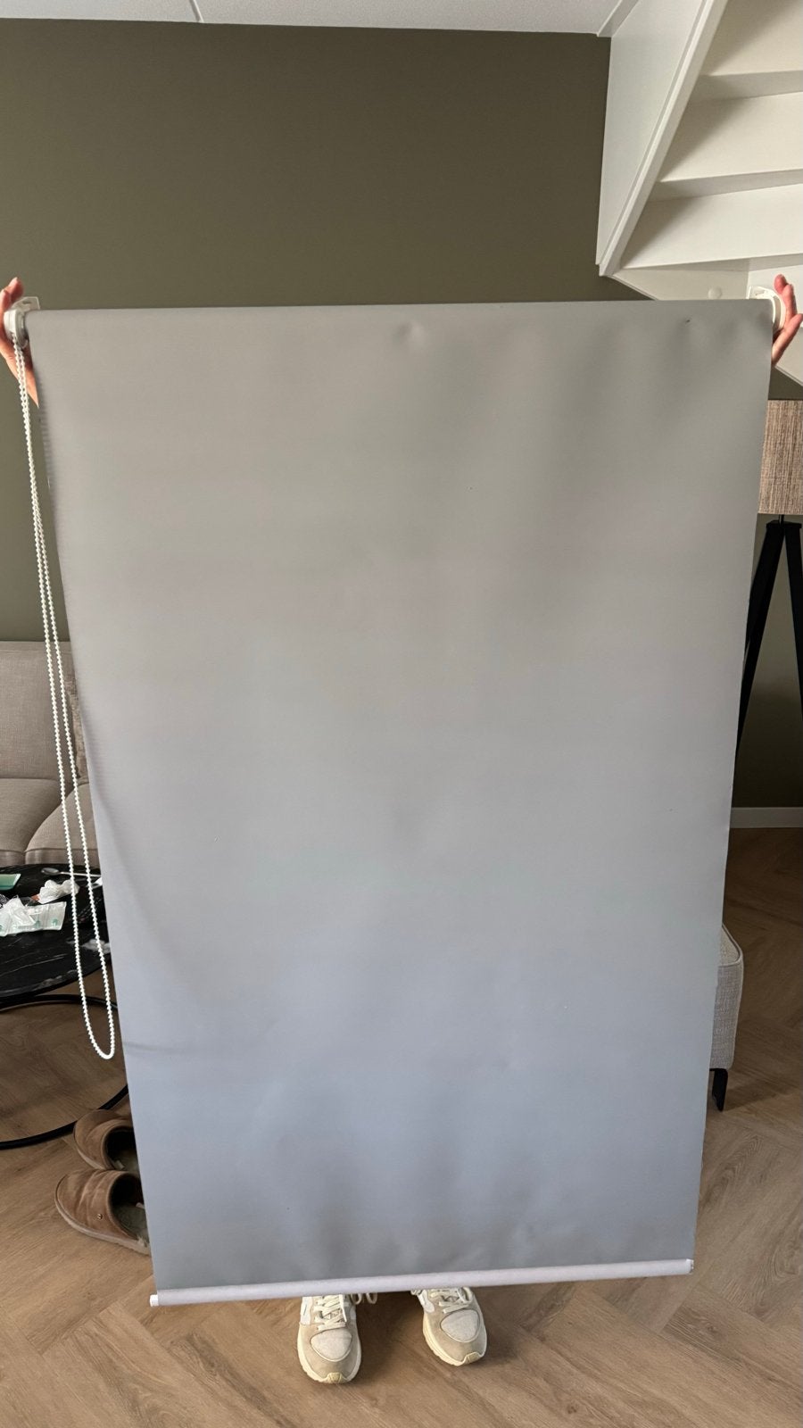 2x Rolgordijn 250 x 86cm - Grijs, Ophalen, Gebruikt, Grijs, Rolgordijn
