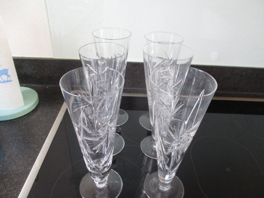 5 kristallen glazen/vazen, Ophalen of Verzenden