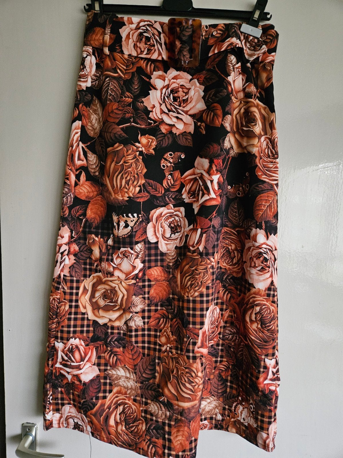 Gebloemde rok met split en riem - 101 IDEES S/M, Kleding | Dames, Meerkleurig, 101 IDEES, Nieuw, Ophalen of Verzenden