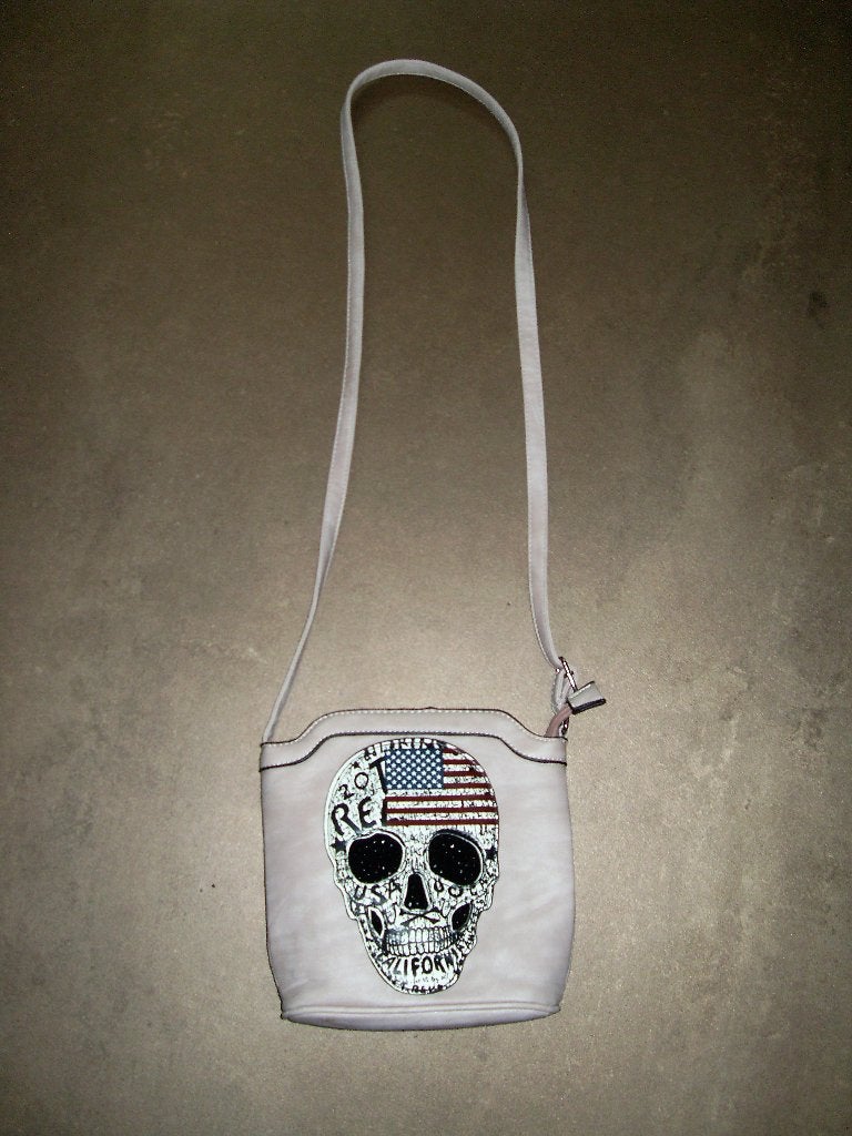 Handtas Roze / tas met doodshoofd / tasje Amerika, Ophalen of Verzenden, Zo goed als nieuw, Roze, Handtas