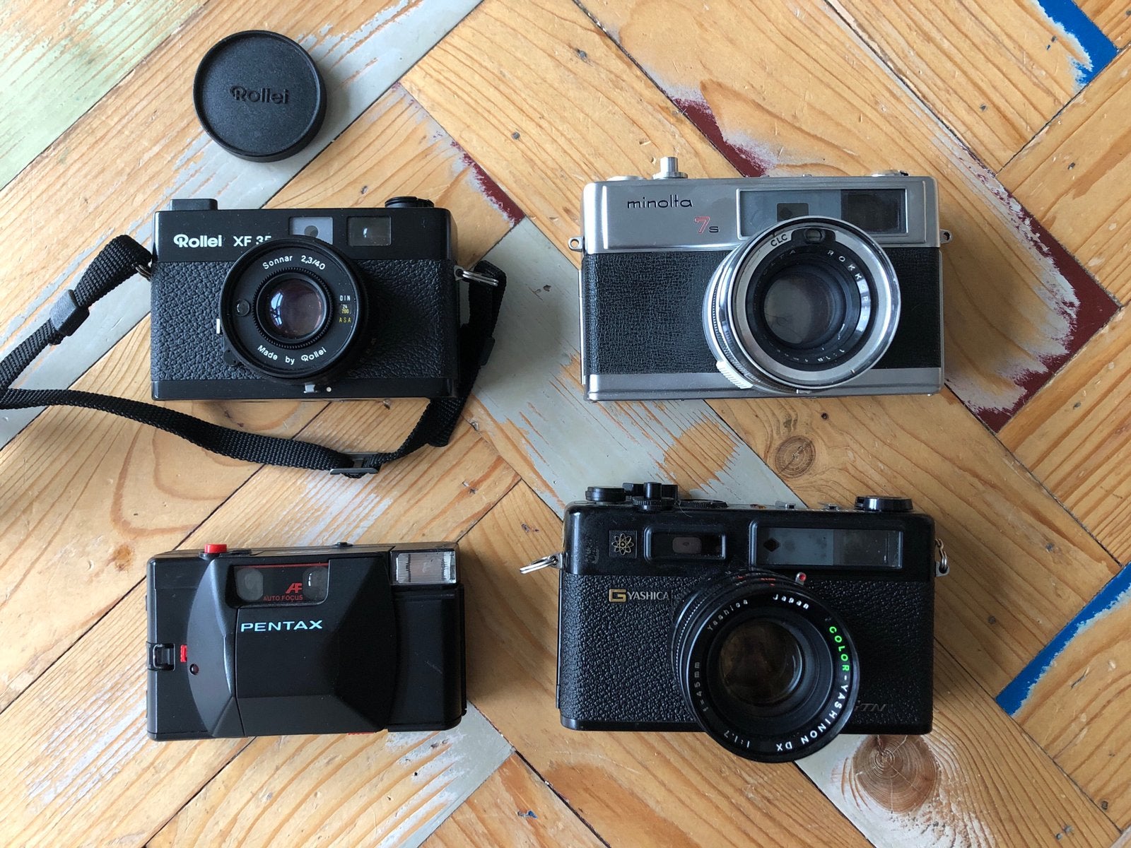 4 analoge camera’s, Ophalen of Verzenden, Zo goed als nieuw, Compact, Overige Merken