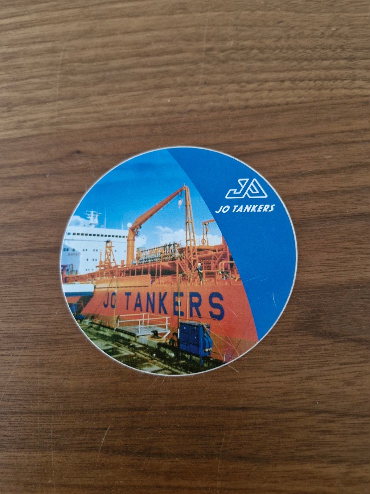 11655 Vintage JO TANKERS Sticker - Scheepvaart Verzamelaar I, Ophalen of Verzenden, Gebruikt, Overige typen