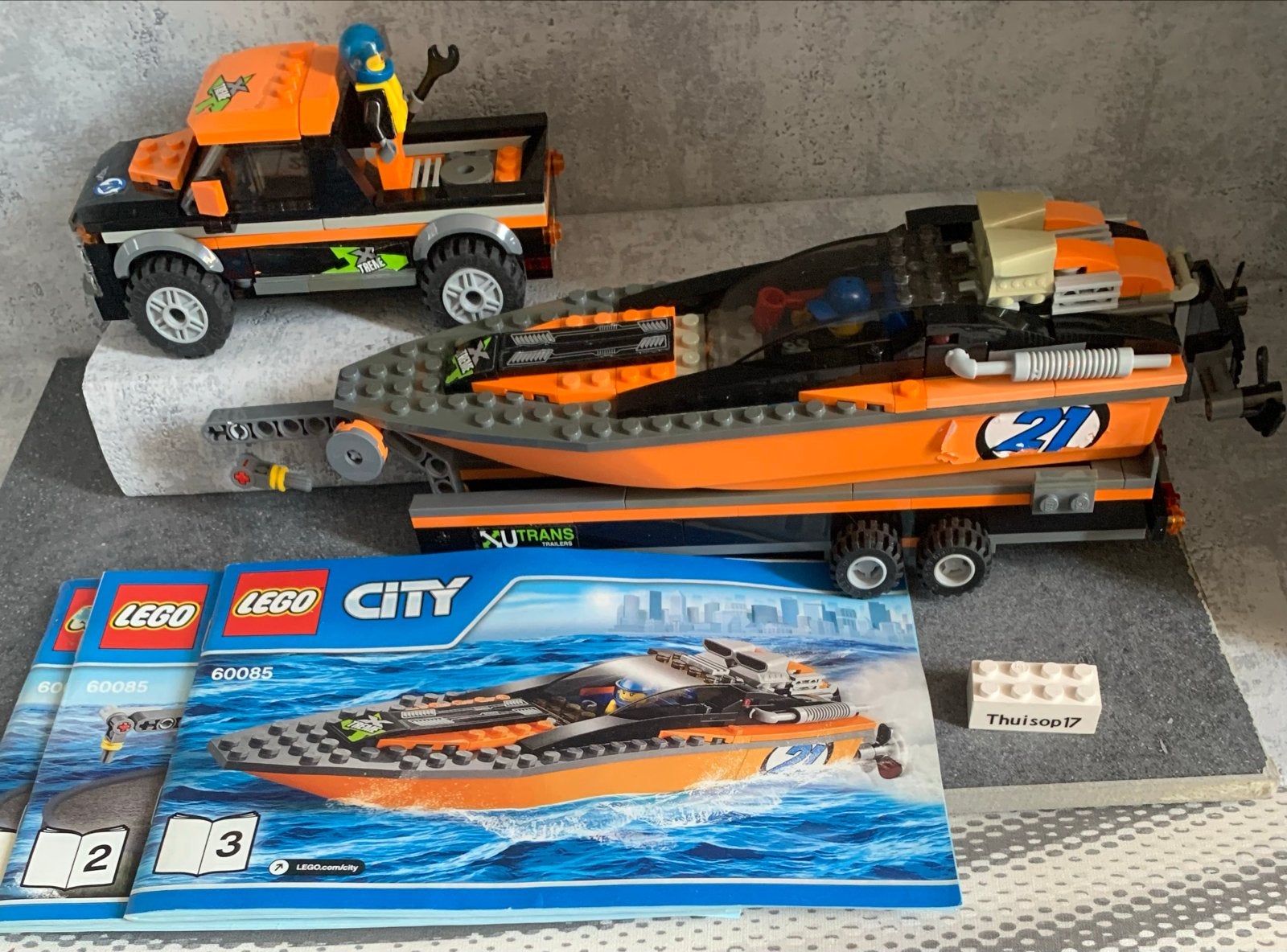 LEGO City 60085 4x4 met speedboot, Ophalen of Verzenden, Gebruikt, Overige merken