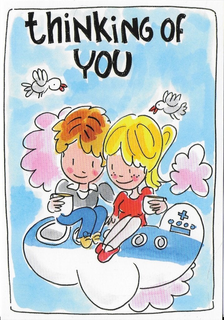 Ongelopen Ansichtkaart KLM Thinking of You ( B3888), Ophalen of Verzenden, 1980 tot heden, Ongelopen
