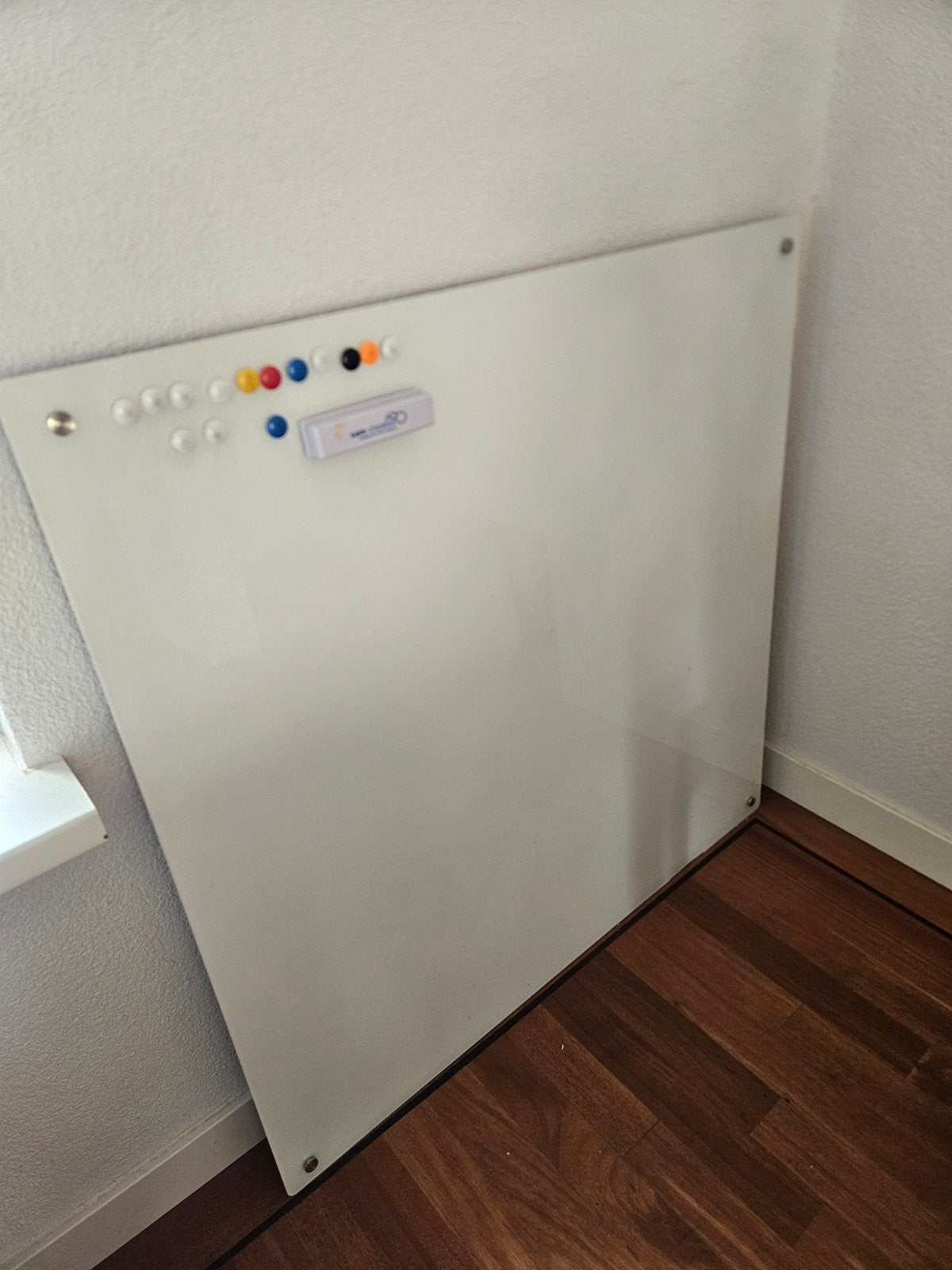 magneetbord / white board glas wit, Ophalen, Gebruikt, Magneetbord