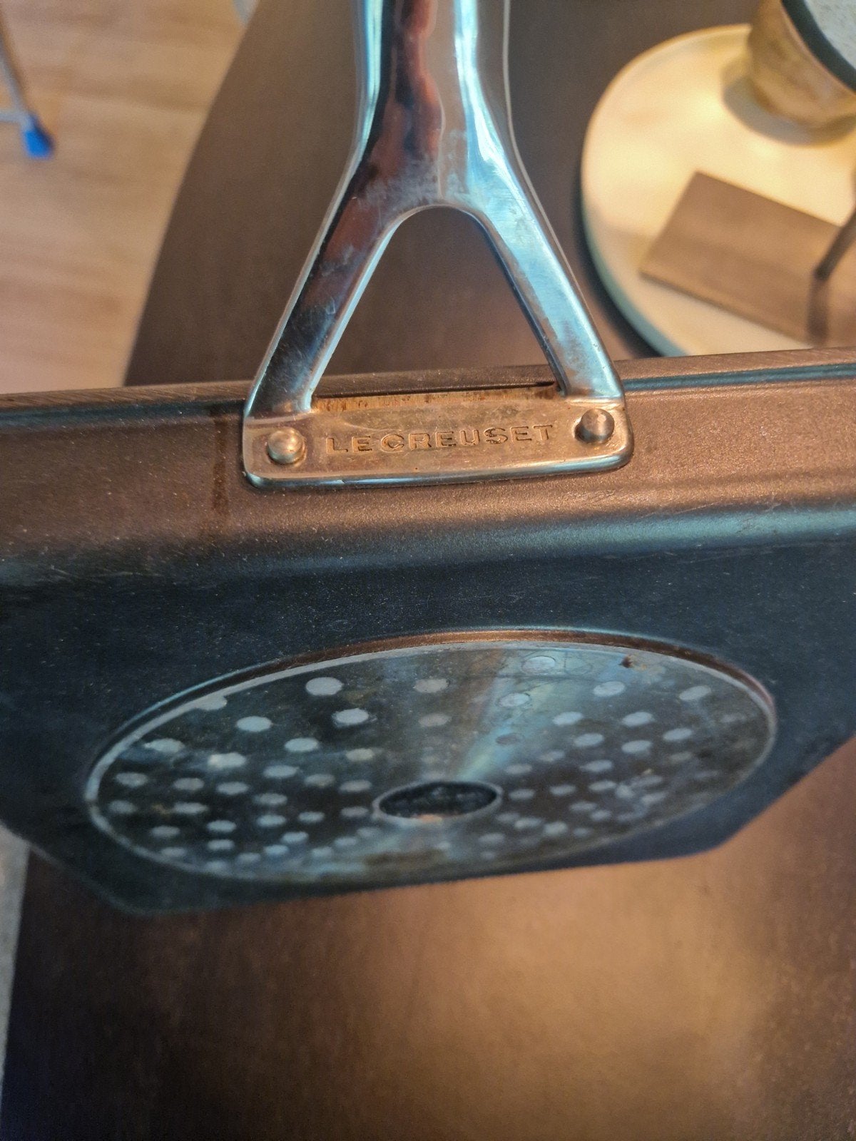 Le Creuset Grillpan, Gebruikt, Gietijzer, Ophalen of Verzenden, Keramische plaat