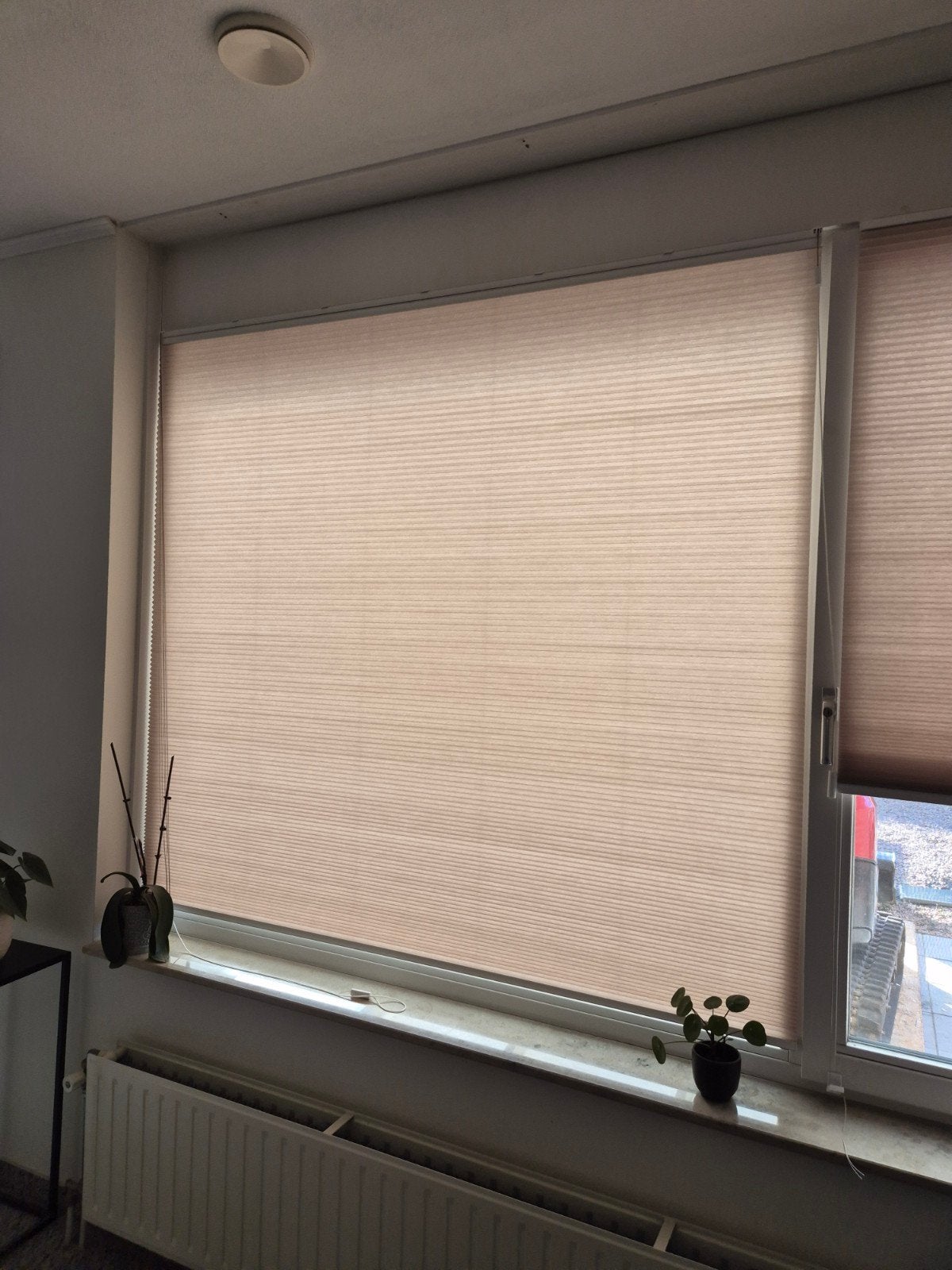 Maatwerk Plisségordijn Dubbel - Beige (186x166 cm), Ophalen, Beige, 166 cm, Nieuw