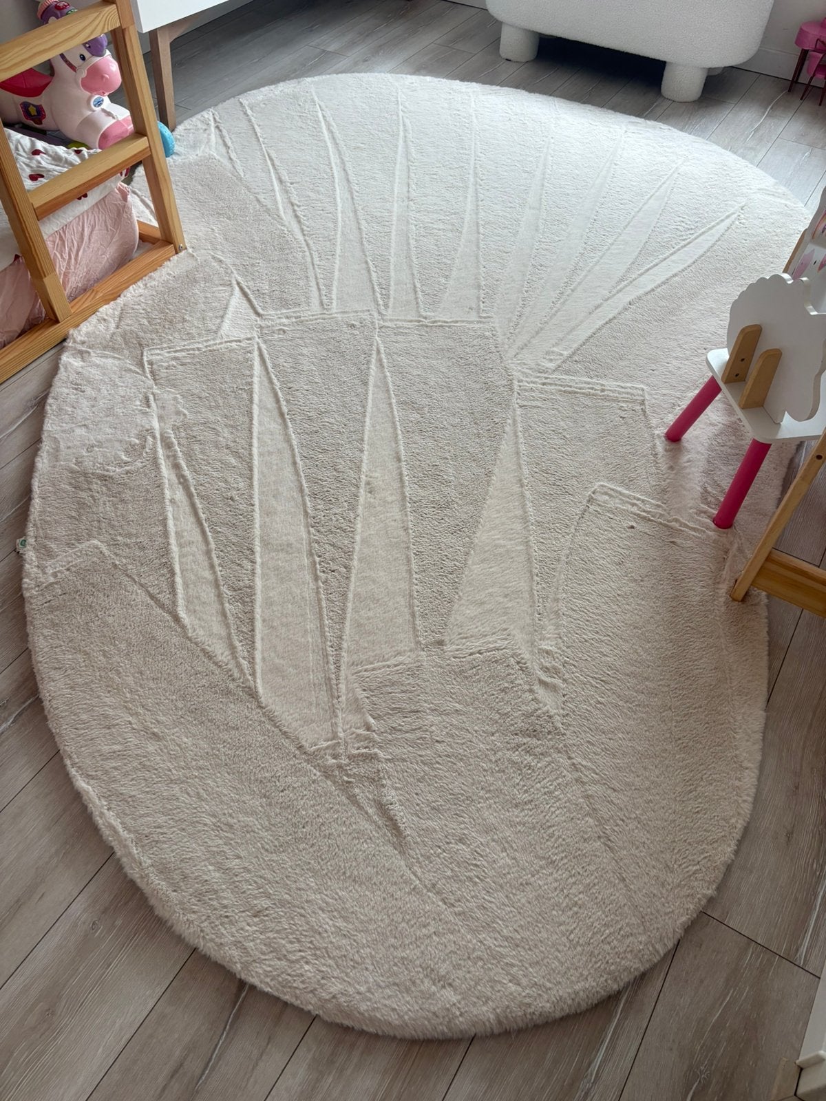 Vloerkleed teddy/velours 200x300, Huis en Inrichting, Stoffering | Tapijten en Kleden, Ophalen, Wit, 200 cm of meer, Zo goed als nieuw