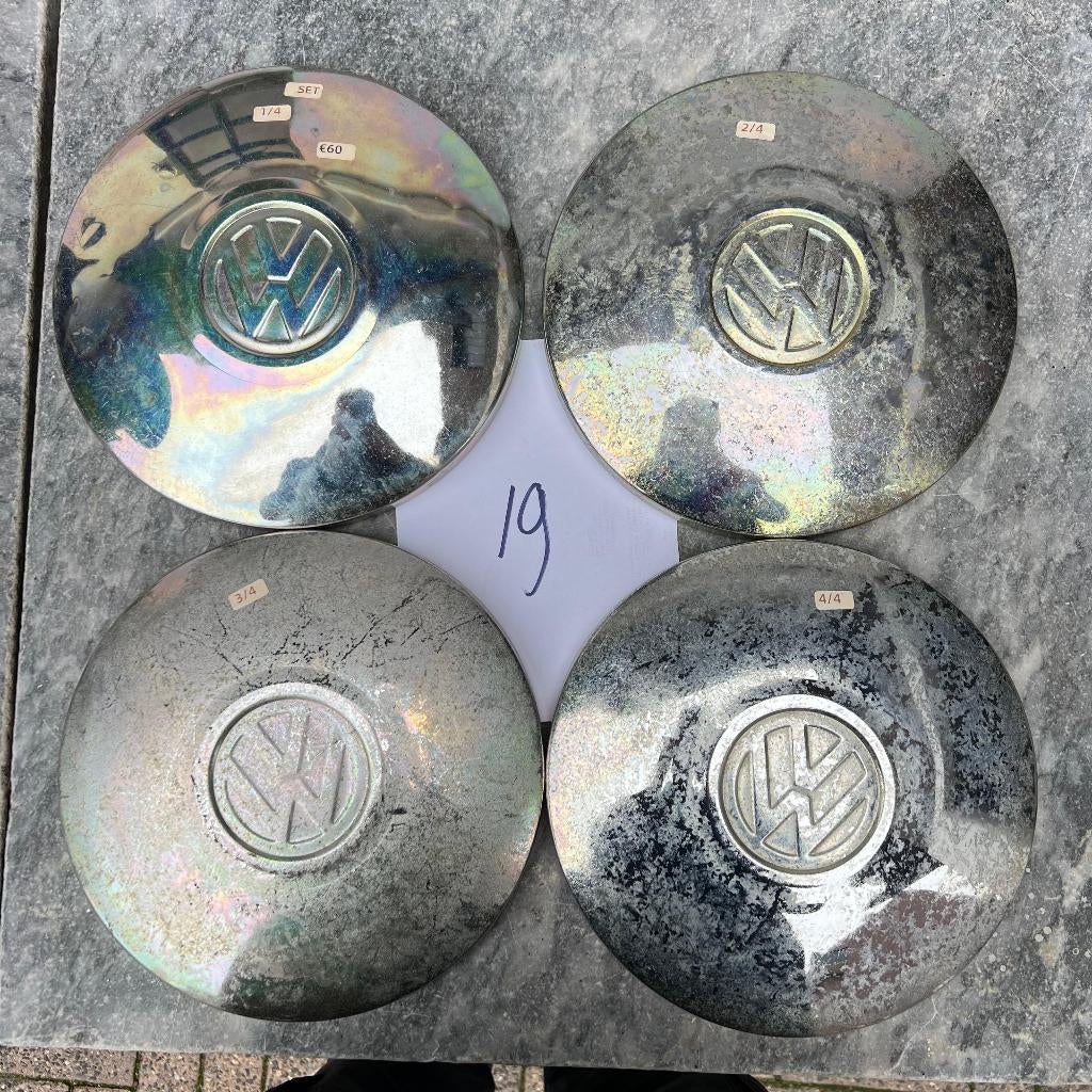 VW wieldop 4x 130 set KG Beetle T14 68 - chroom, Ophalen of Verzenden, Gebruikt