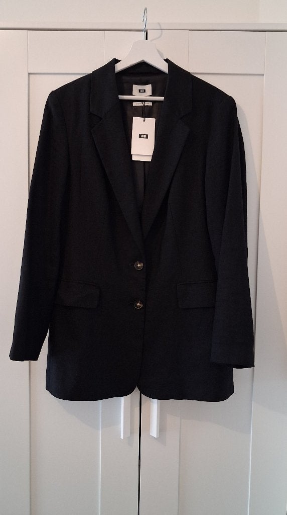 WE Fashion prachtige Zwarte Linnen Blazer maat 42, Zwart, Maat 42/44 (L), Nieuw, Ophalen of Verzenden