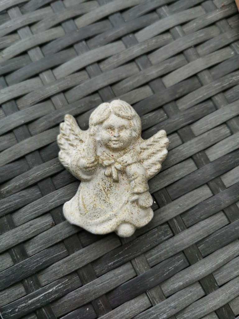 Engeltje met glitter gips om op te hangen, Ophalen of Verzenden, Gebruikt